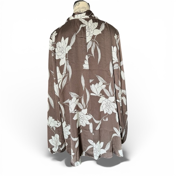 Lane Bryant Brown Floral Blouse - Picture 6 of 10